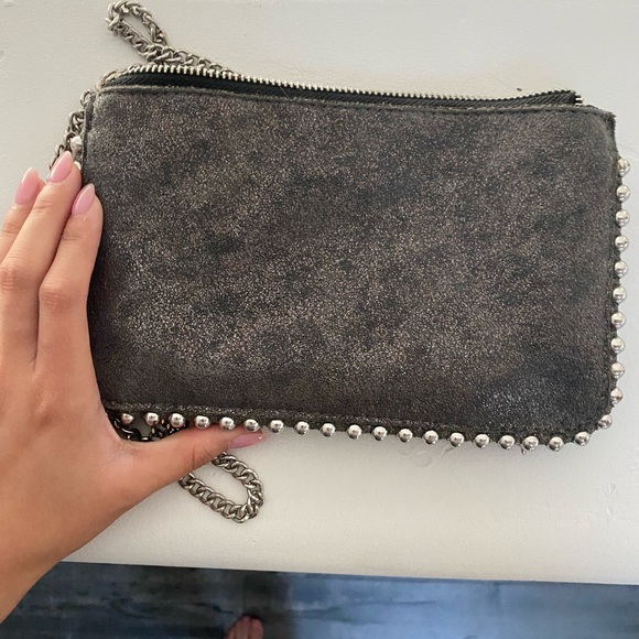 Zara Studded Crossbody! Color: Metallic Grey - Picture 1 of 4